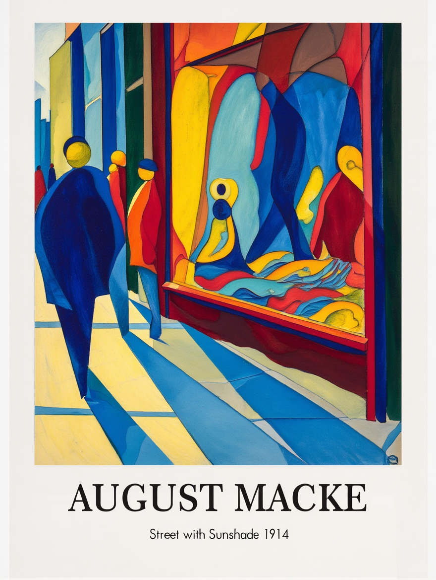 Colorful Geometric August Macke Art Set – 4 Prints for Gallery Wall Decor
