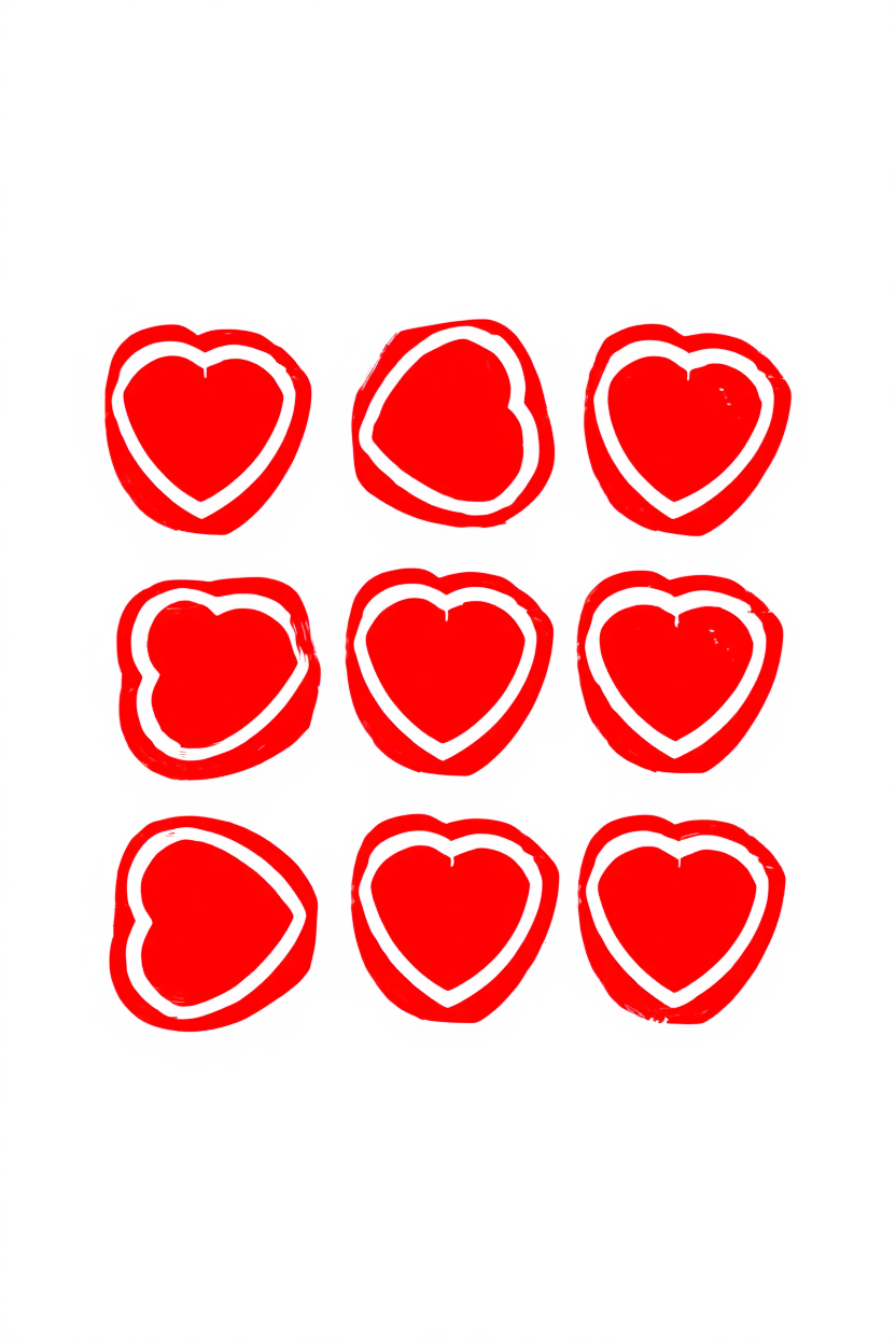 Modern Red Nordic Wall Art 4 Prints  Vintage French-Inspired Wall Art Collection