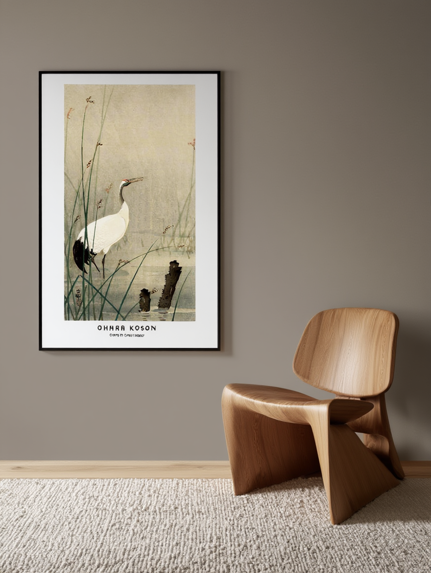 Ohara Koson - Crane in Small Water Poster