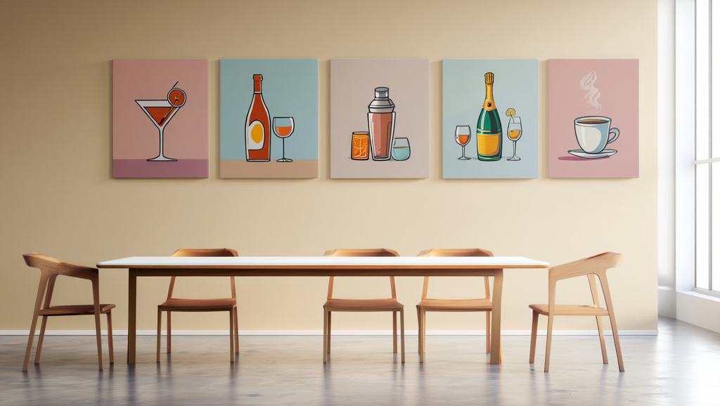 4-Piece Cocktail Bar Cart Art Set – Plus 1 Free Print