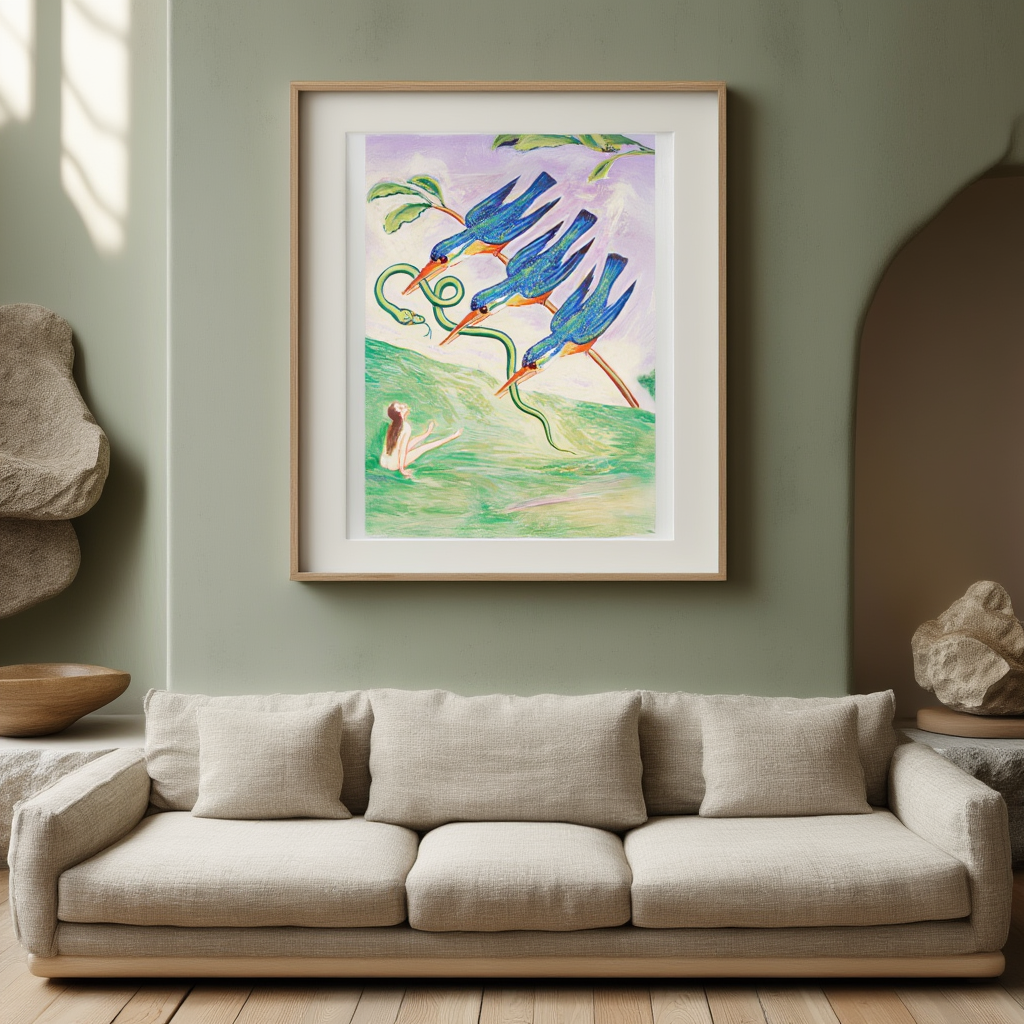 The Abducted Serpent by Nils Dardel – Modernist Figurative Art Print