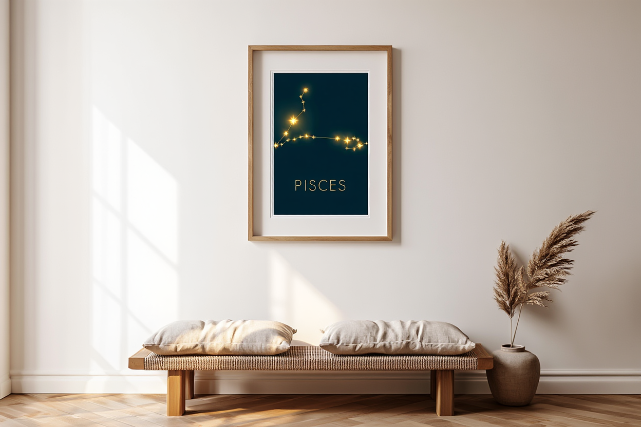 Star Sign Pisces Poster | Personal Zodiac Wall Art Print