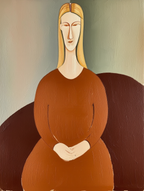 Modigliani Poised Portrait – Artistic Wall Prints - Hakyarts