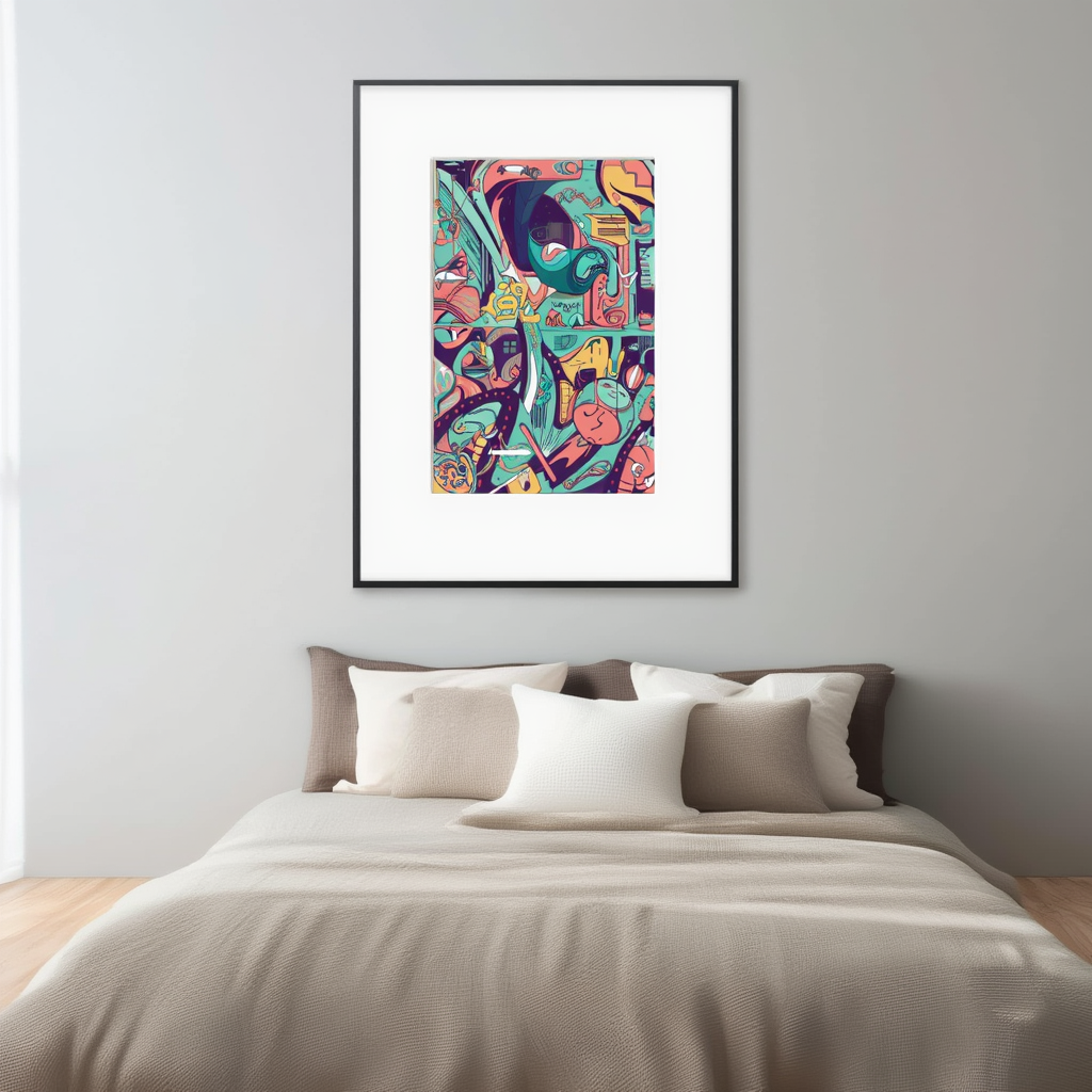 Colourful Illustrative – Minimalist Art Print for Contemporary Interiors)