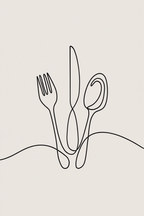 4 Minimalist Food & Kitchen Wall Art Prints – Modern Canvas Posters for Dining & Living Room Decor - Hakyarts