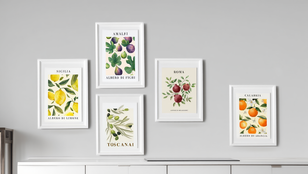 5 Italian Fruits Prints – Colorful Kitchen & Dining Wall Art
