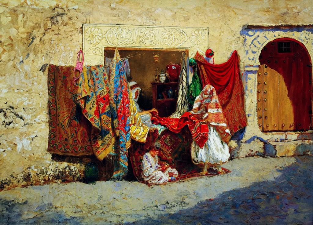 Oriental Shop – Addison Thomas Millar (1907) | Classic Figurative Art Print