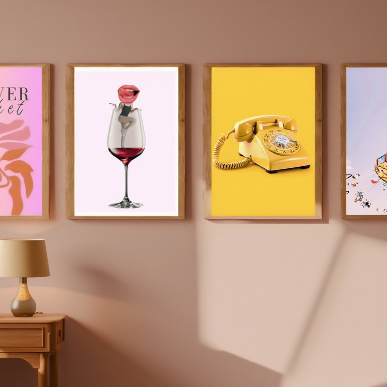 Retro Vibes – 4-Piece Wall Art Set