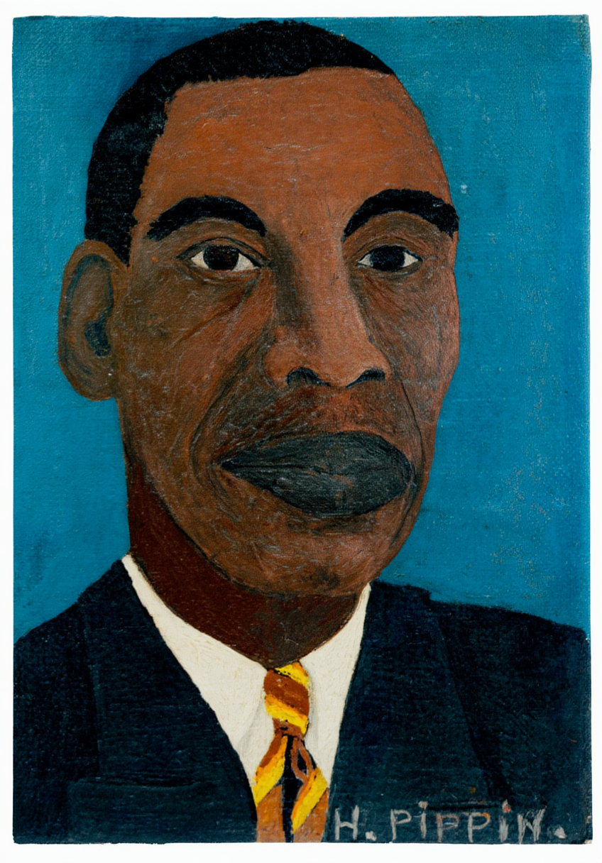 Self Portrait II by Horace Pippin – American Modernist Figurative Art Print - Hakyarts