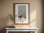 Goose on the Snow – Ohara Koson Poster | Japanese Nature Art Print - Hakyarts