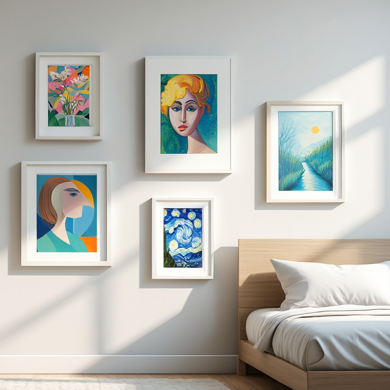 Master Artists Bedroom – Set of 5 Retro-Inspired Prints