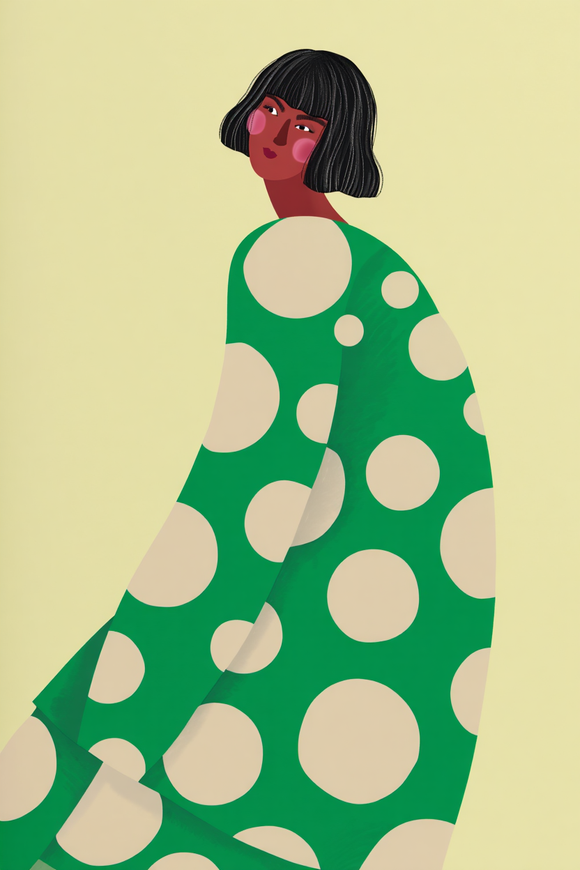 4 Geometric Retro Women Prints – Colorful Modern Wall Art