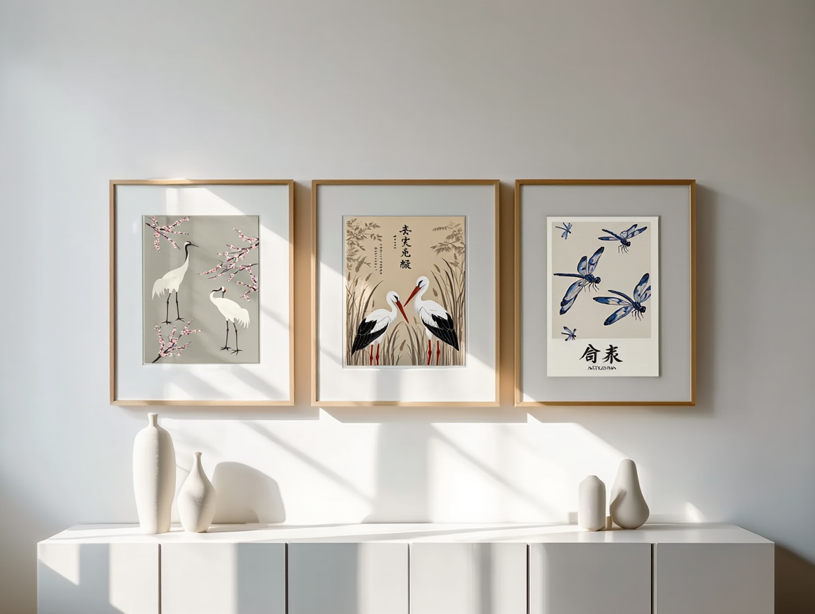 Kamisaka Sekka – Moonlit Water Garden | 3 Prints Mix & Match