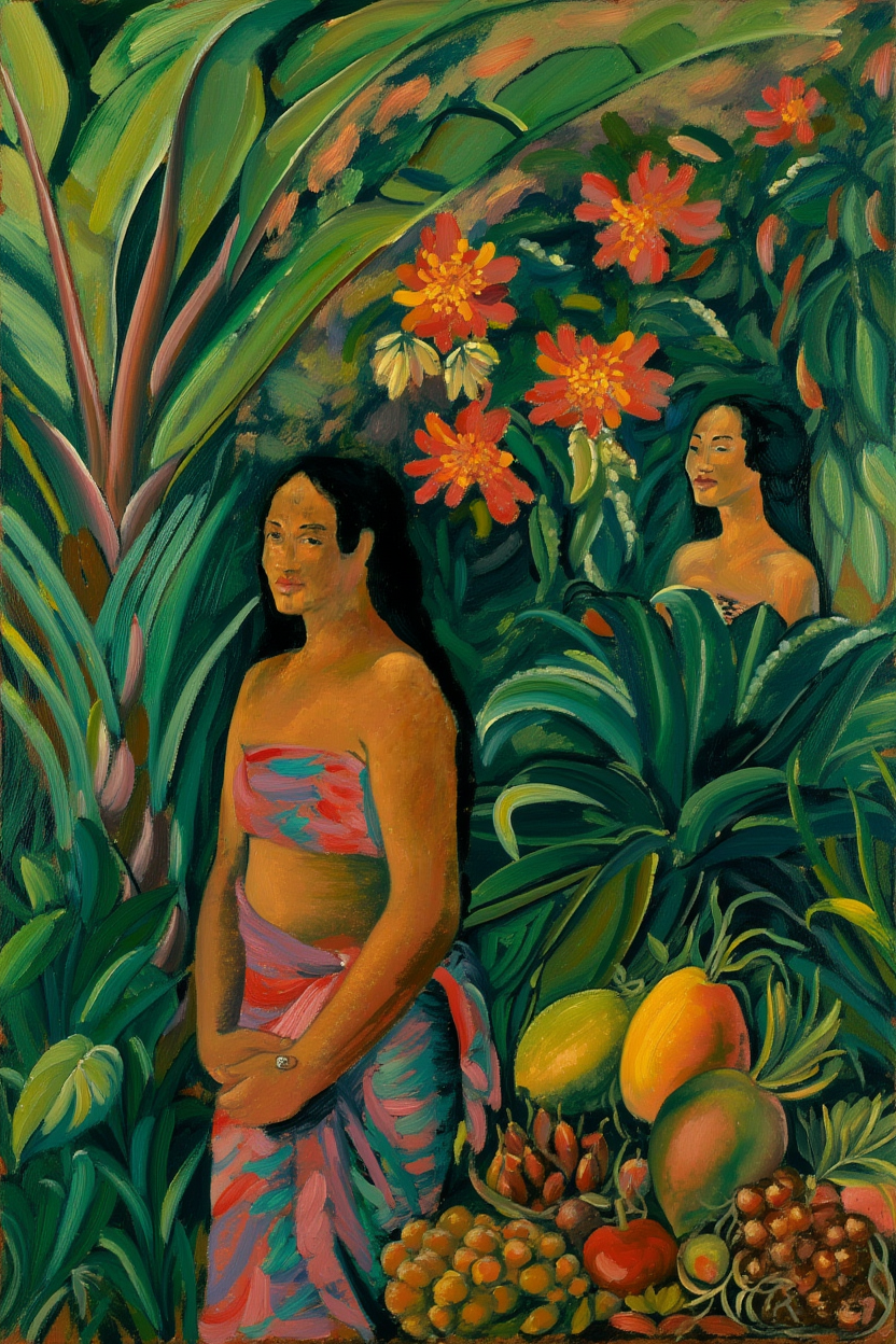 Gauguin Bold Colors & Forms – 4 Prints Mix & Match Paradise Scenes