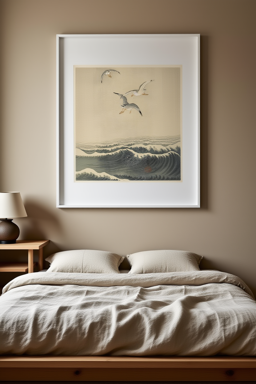 Ohara Koson - Seagulls Over The Waves Poster