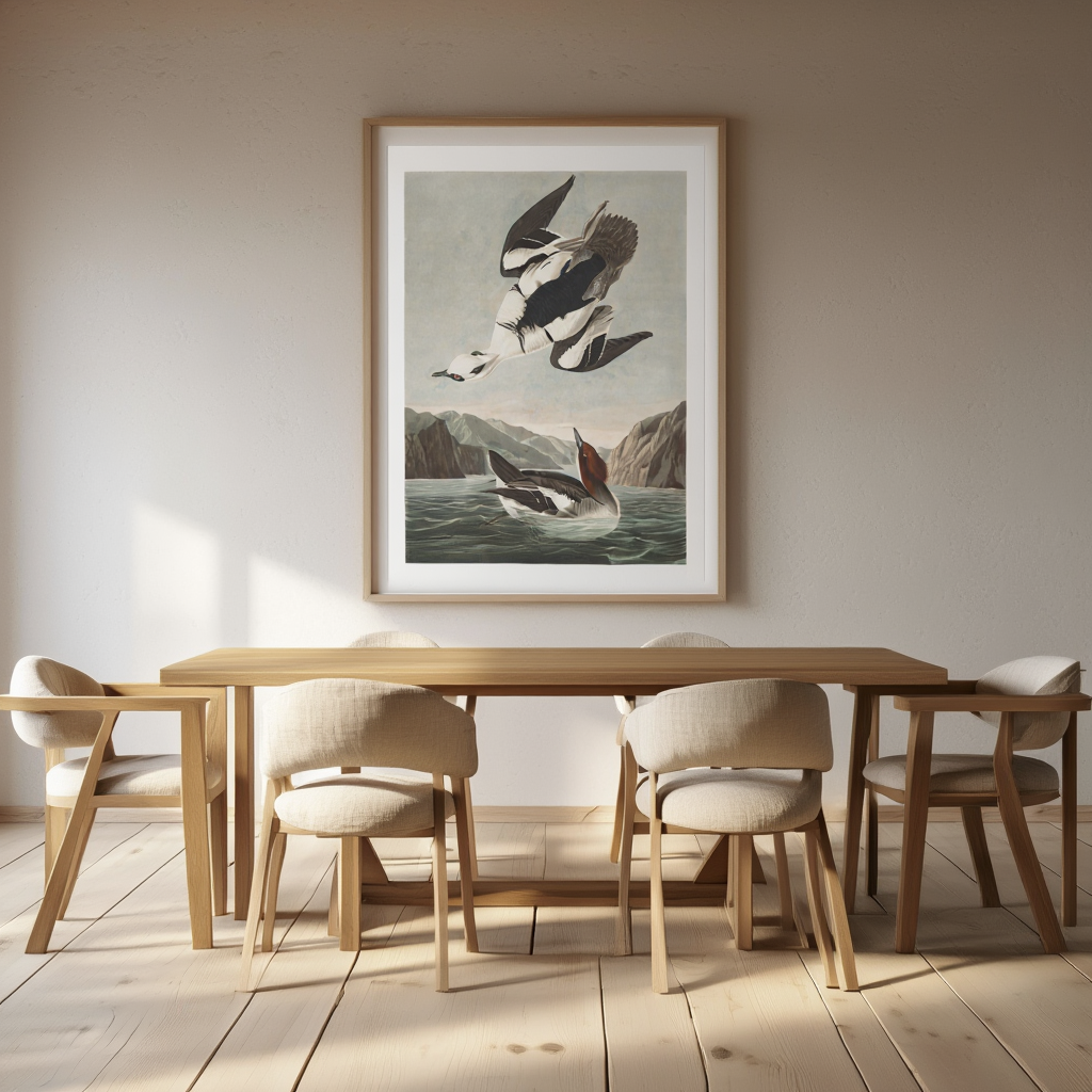 John James Audubon - Smew or White Nun Poster