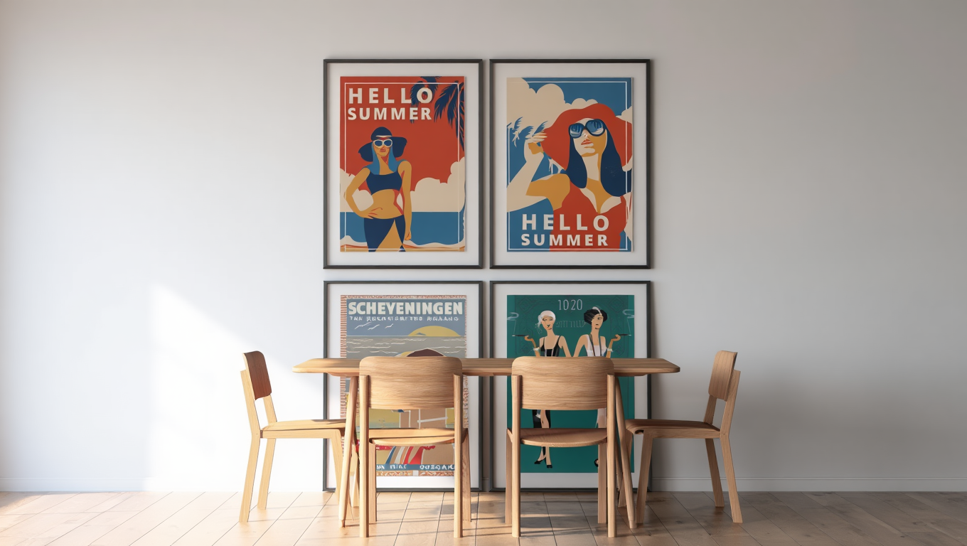 Mid-Century Retro – 4-Piece Wall Art Set