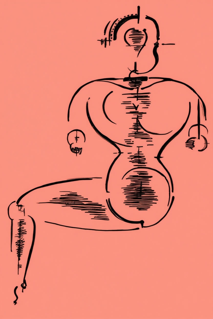 Figure H 2 (Figur H 2) by Oskar Schlemmer – Bauhaus Figurative Art Print - Hakyarts