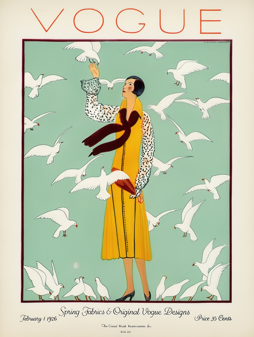 Set of 4 Vintage Vogue Cover Prints – Classic Fashion Wall Art - Hakyarts