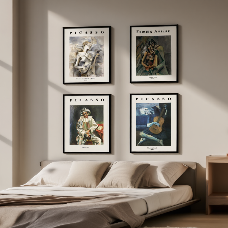 Picasso-Inspired Realistic Wall Art Set – 4 Prints