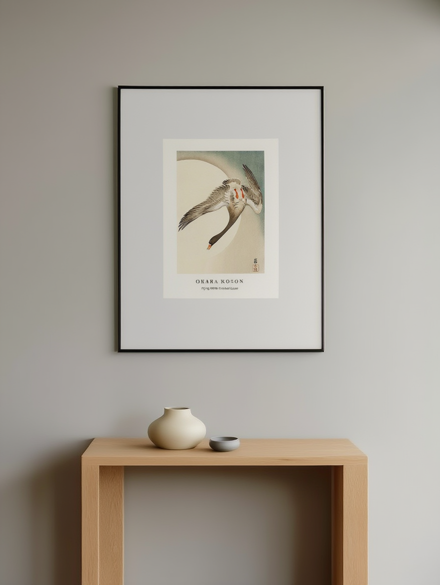 Ohara Koson - Flying White-Fronted Goose Poster