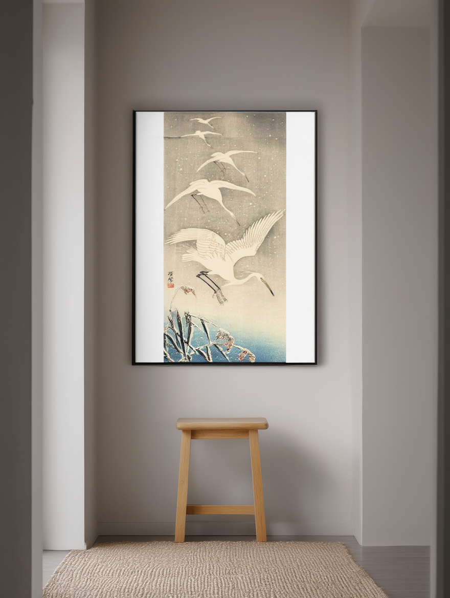 Ohara Koson - White Birds in Snow Poster