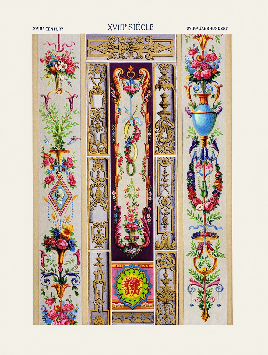 Auguste Racinet – XVI Century Print – Vintage Historical Art Poster