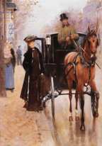 Home, Driver! – Jean Béraud Poster | Belle Époque Parisian Street & Carriage Scene Art Print