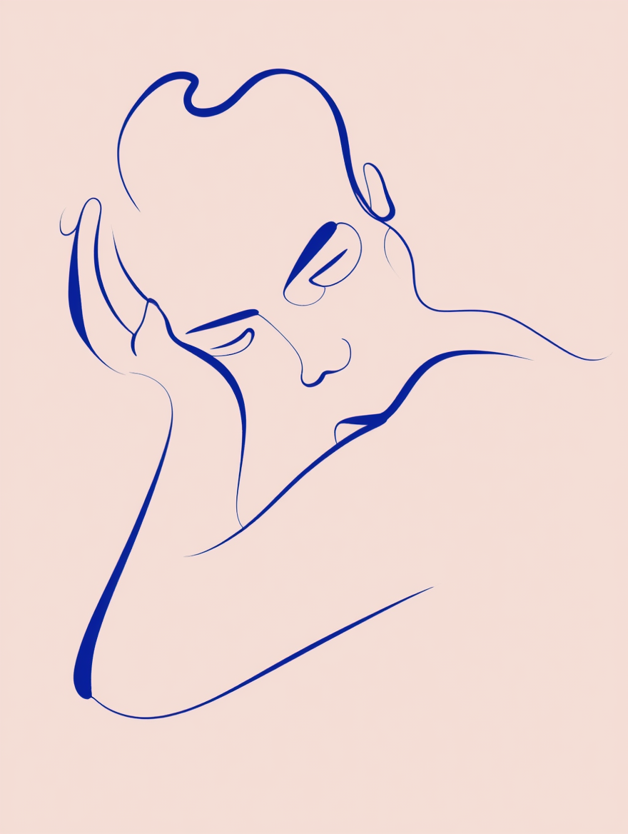 Sleepy – Minimalist Line Art Abstract Print