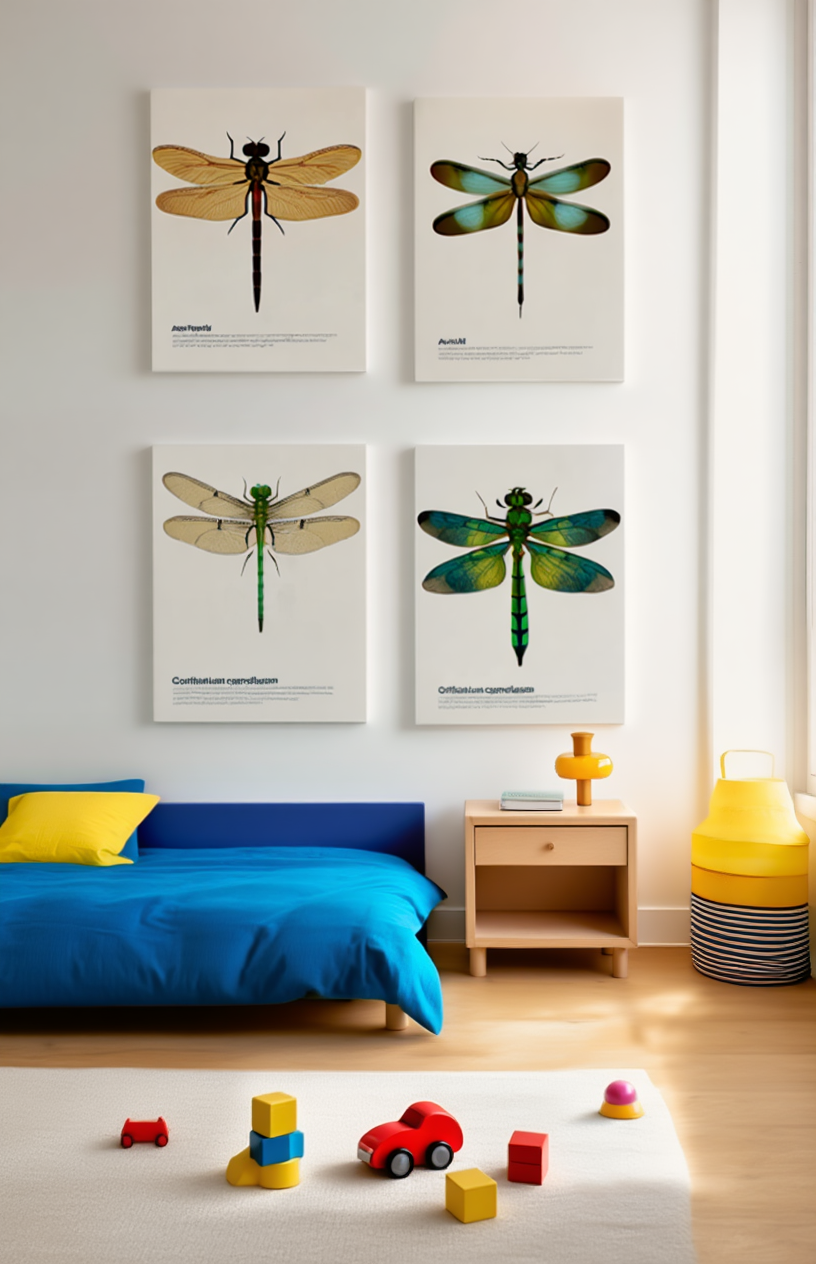 Dragonfly Specimen Posters – Set of 4