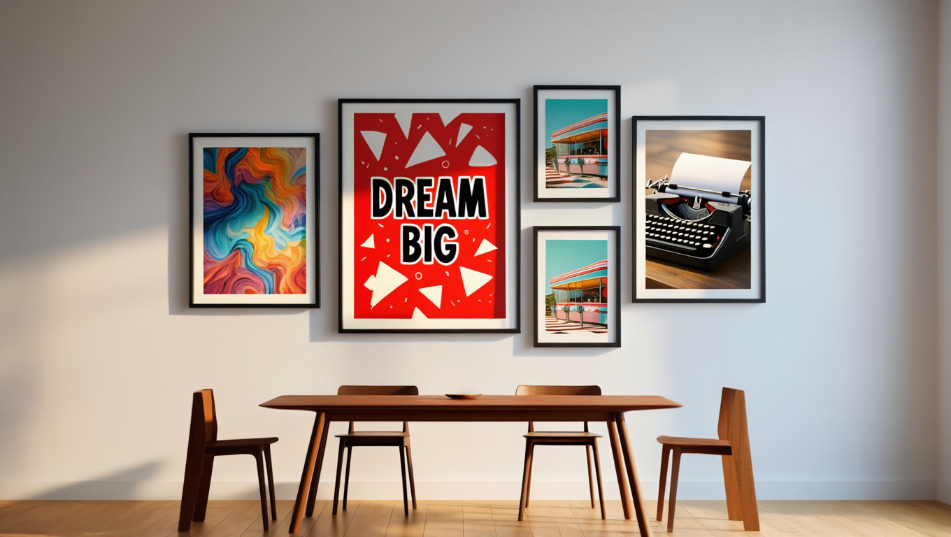 Mixed Abstract Pop Vintage Collection – Bedroom Set of 5