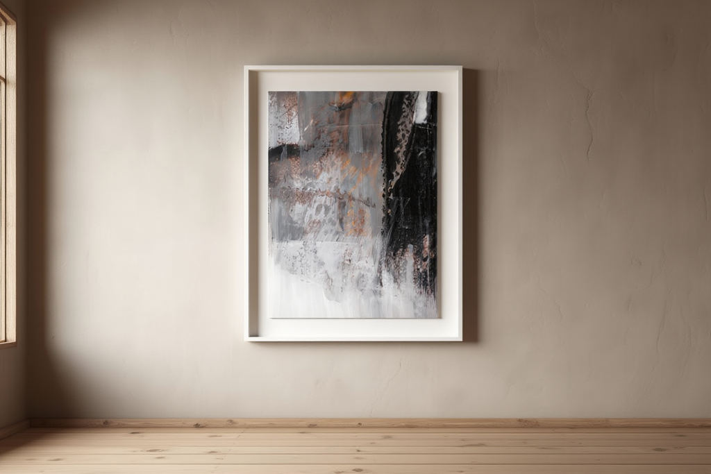 Grey Brush Stroke Poster No2