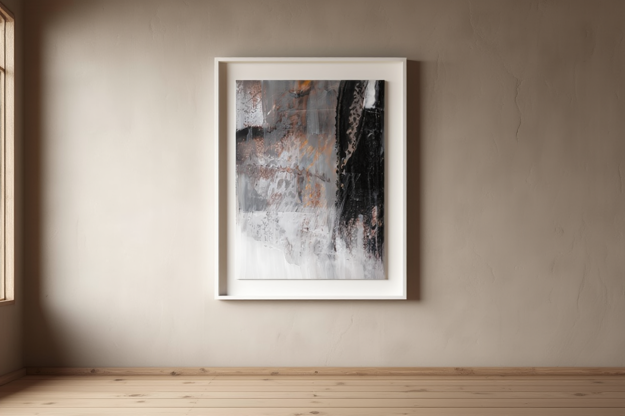 Grey Brush Stroke Poster No2