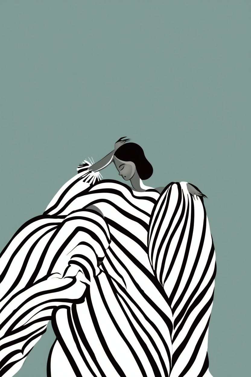 Serenity in Motion – Abstract Woman Poster | Contemporary Figurative Art Print