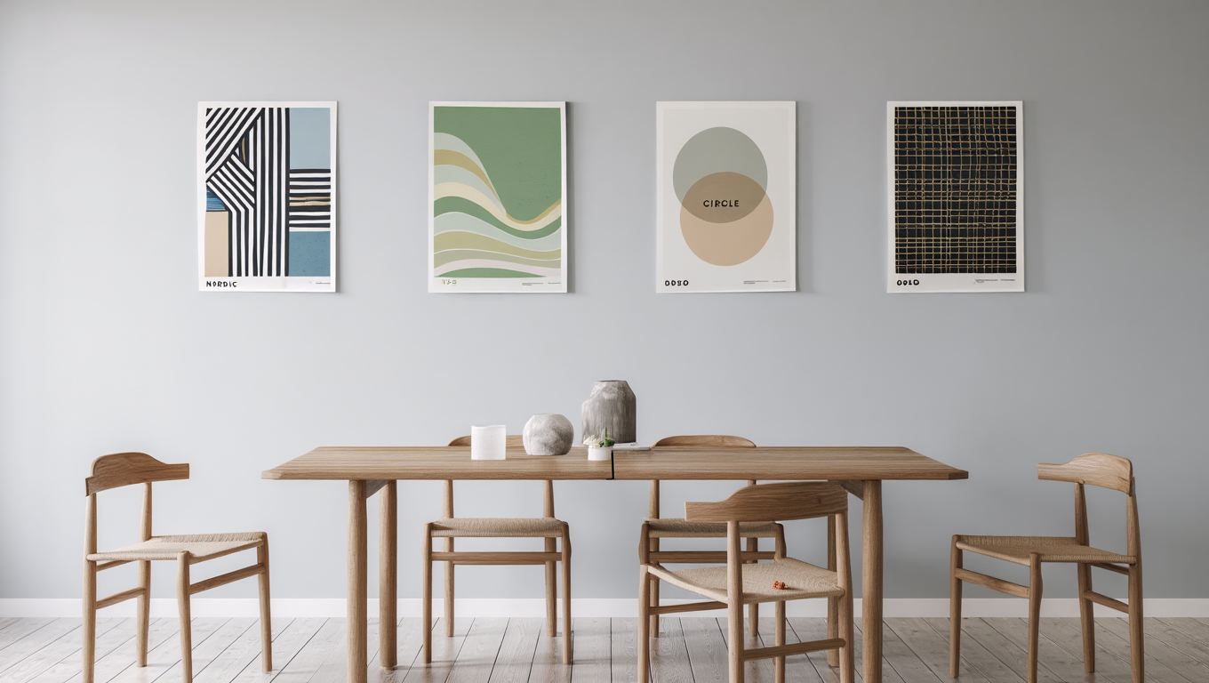 Modern Retro Scandinavian Collection – Set of 4