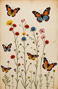 Hummingbirds Floral – 4 Prints