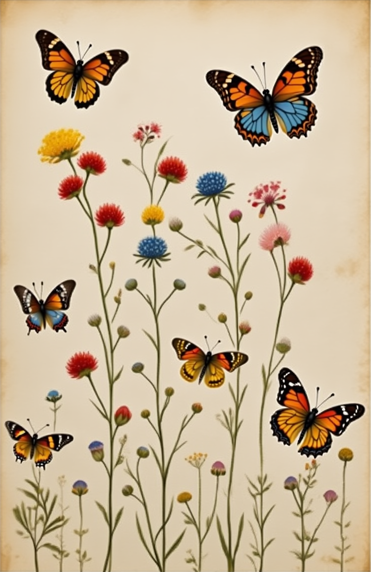 Hummingbirds Floral – 4 Prints