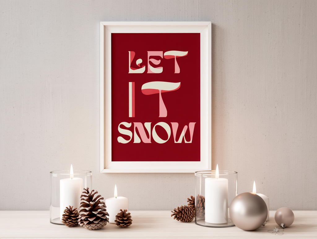 Let It Snow – Red Christmas Poster