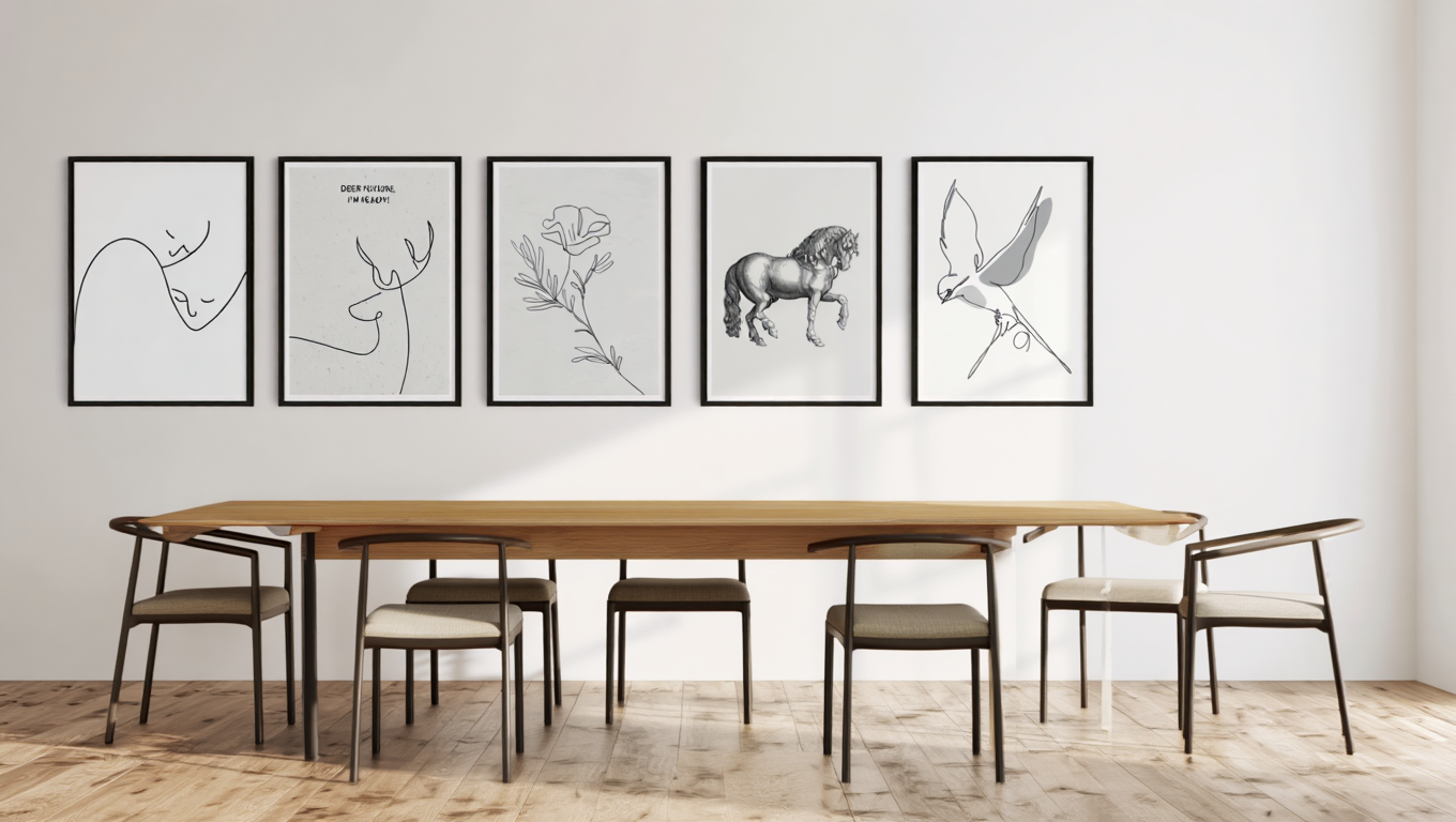 Minimalist Line Art – 5-Piece Wall Art Set