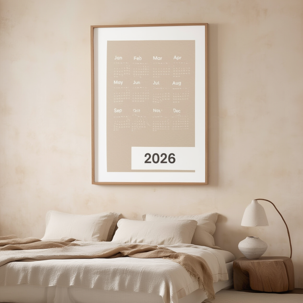 2026 Beige Calendar – Minimalist Wall Planner