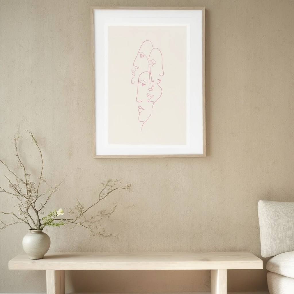 Three Faces – Minimalist Abstract Art Print for Contemporary Interiors