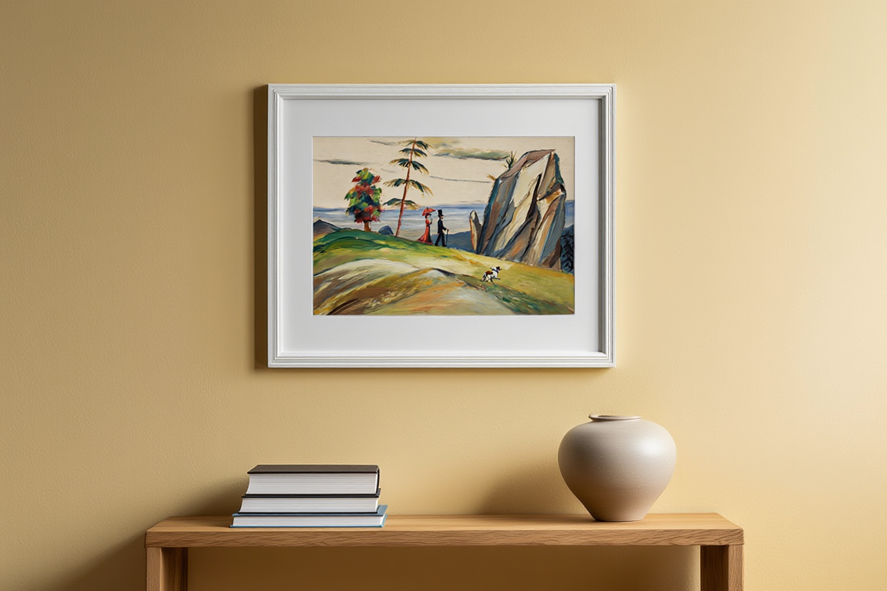 August Macke - Strollers in a Rocky Landscape