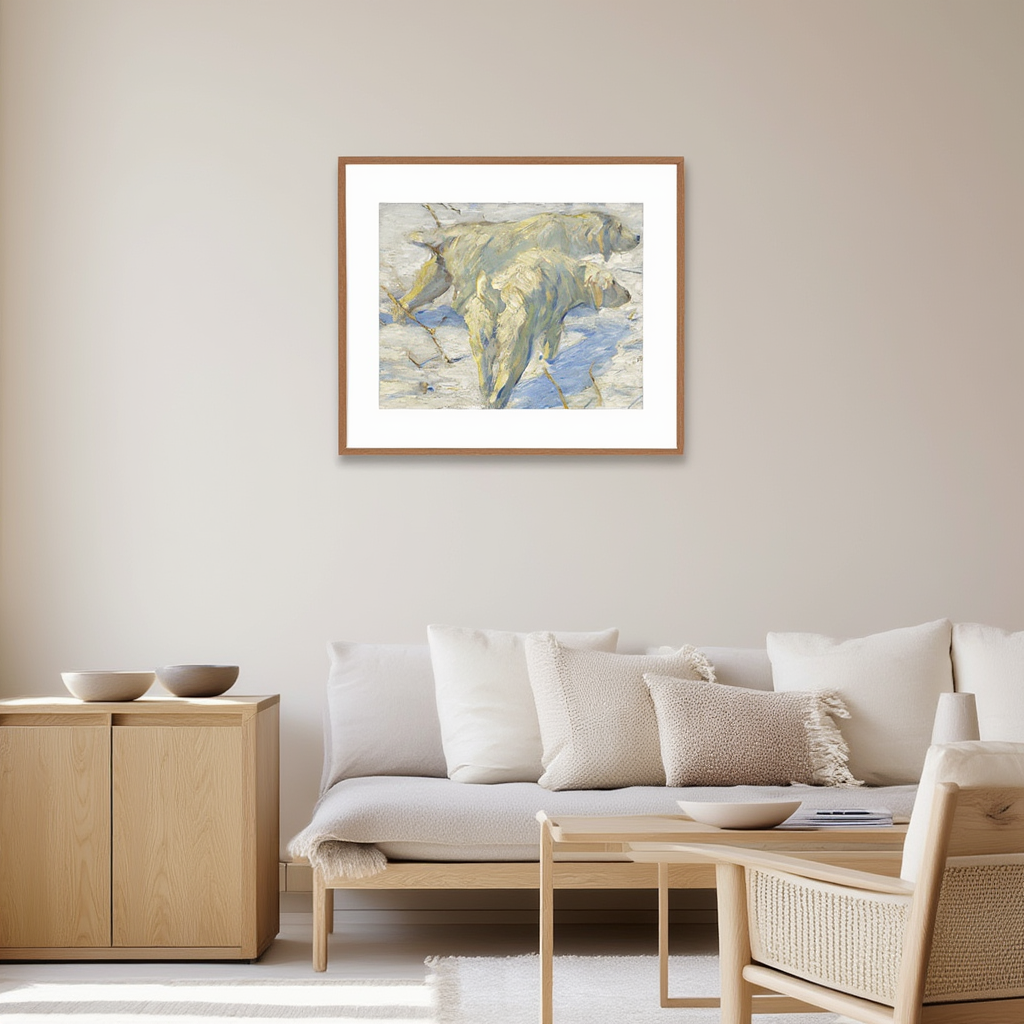 Dog Lying in the Snow by Franz Marc – Expressionist Animal Art Print - Hakyarts
