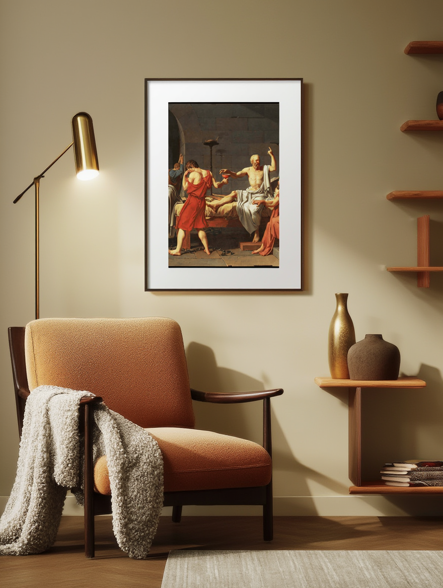 The Death of Socrates – Jacques-Louis David Poster | Neoclassical Historical & Philosophical Scene Art Print