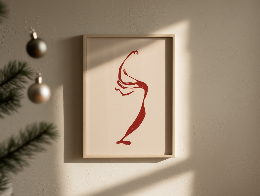 Abstract Line Dancing Figure – Contemporary Print