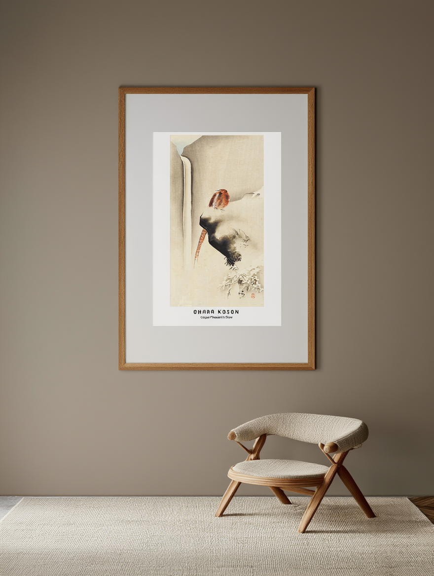 Ohara Koson - Affiche Paysans de cuivre dans la neige