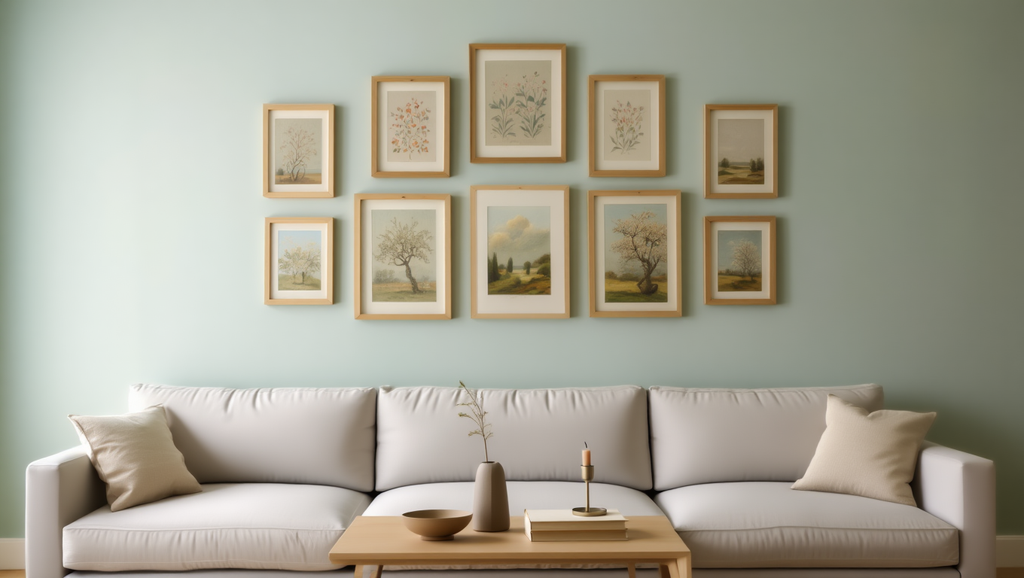 Neutral Floral Gallery Wall – Office Set of 9
