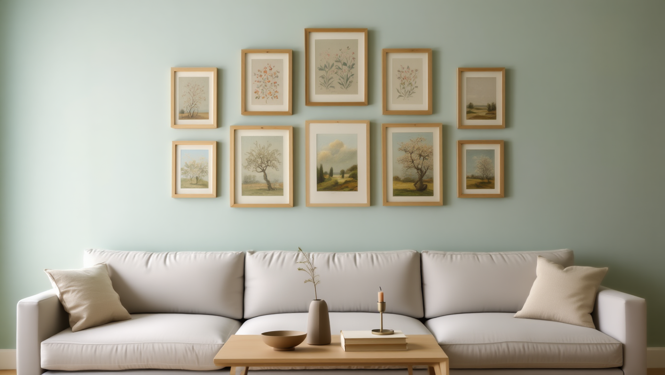 Neutral Floral Gallery Wall – Office Set of 9