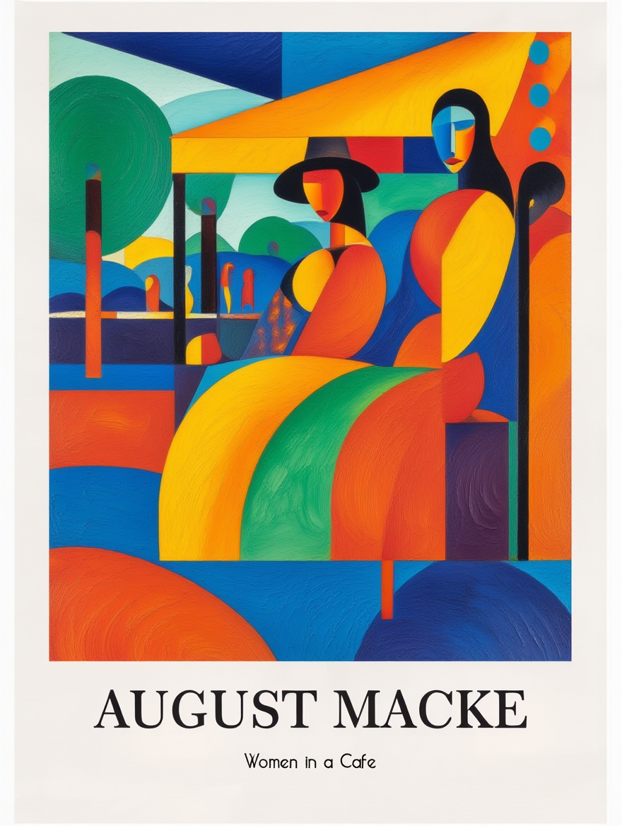 Colorful Geometric August Macke Art Set – 4 Prints for Gallery Wall Decor