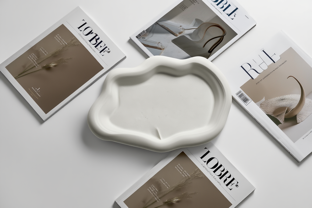Minimalist Cloud Shaped Plaster Tray – White Cream  Home Decor